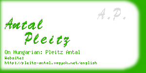 antal pleitz business card